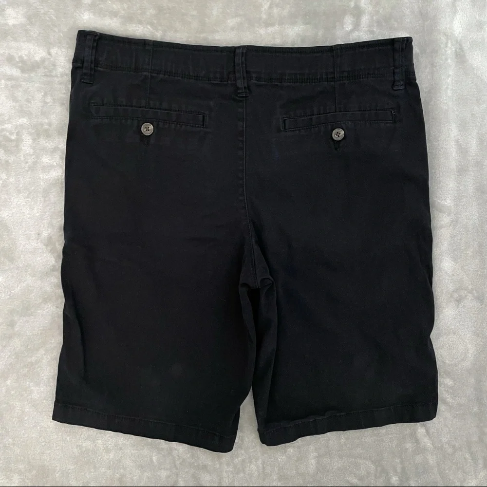Arizona Jeans Husky Fit Black Flat Front School Shorts Boys Size 20